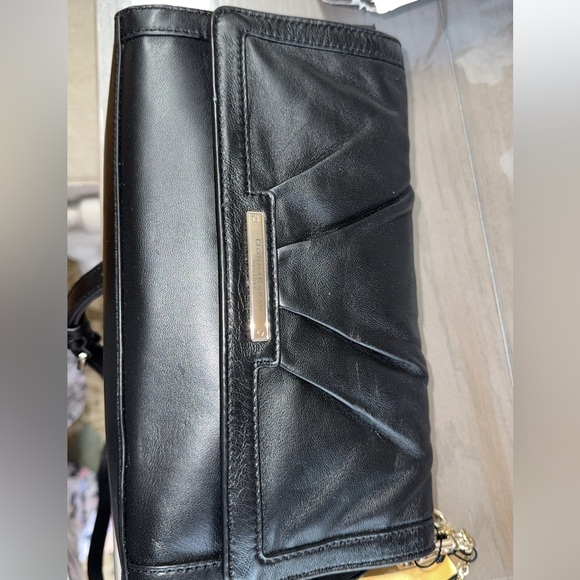 DONNA KARAN NEW YORK Handbag 100% Leather Black Charm Crossbody AUTHENTIC NEW - Picture 8 of 10
